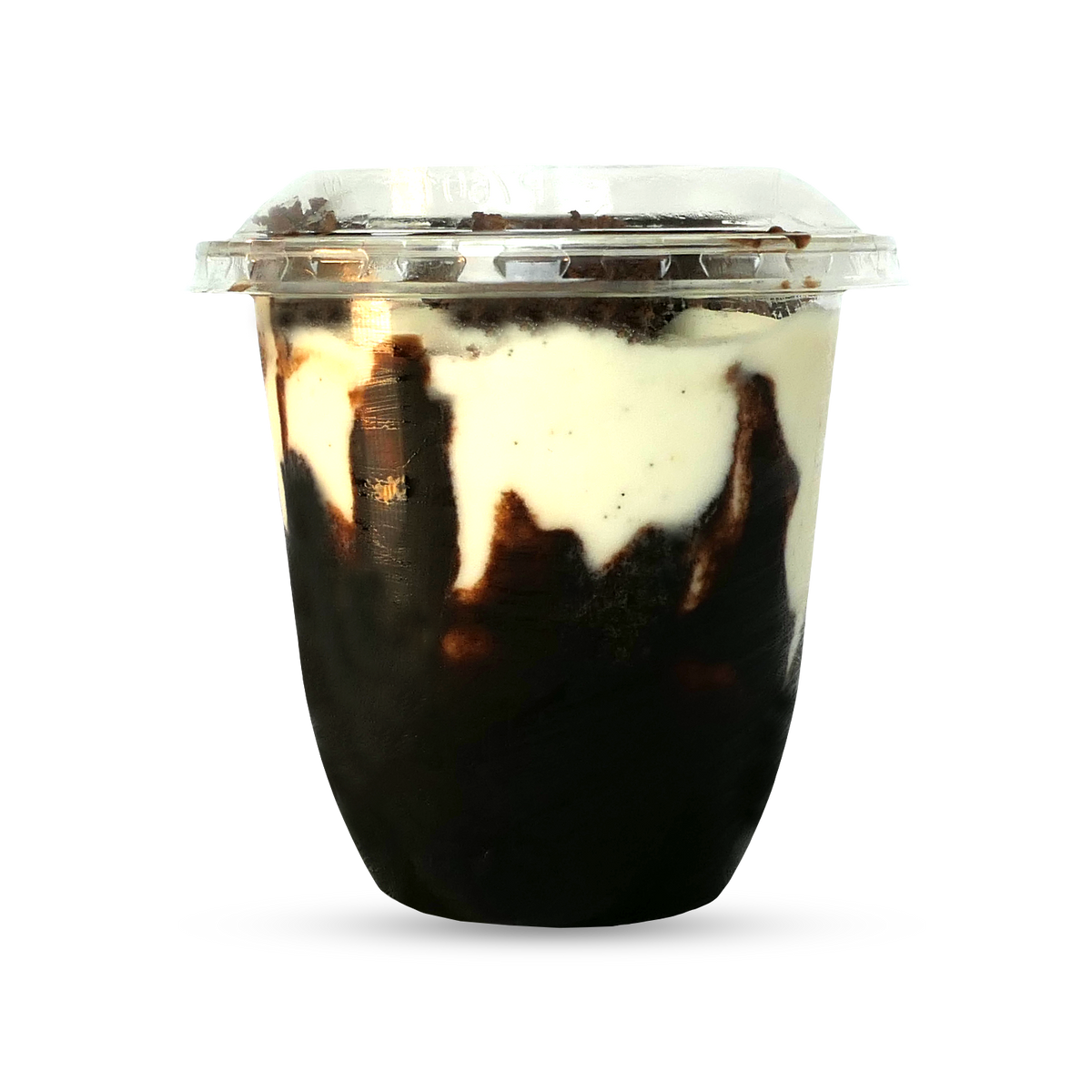 Pot de glace vanille brownie sauce chocolat — 160 ml