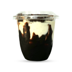 Pot de glace vanille brownie sauce chocolat — 160 ml