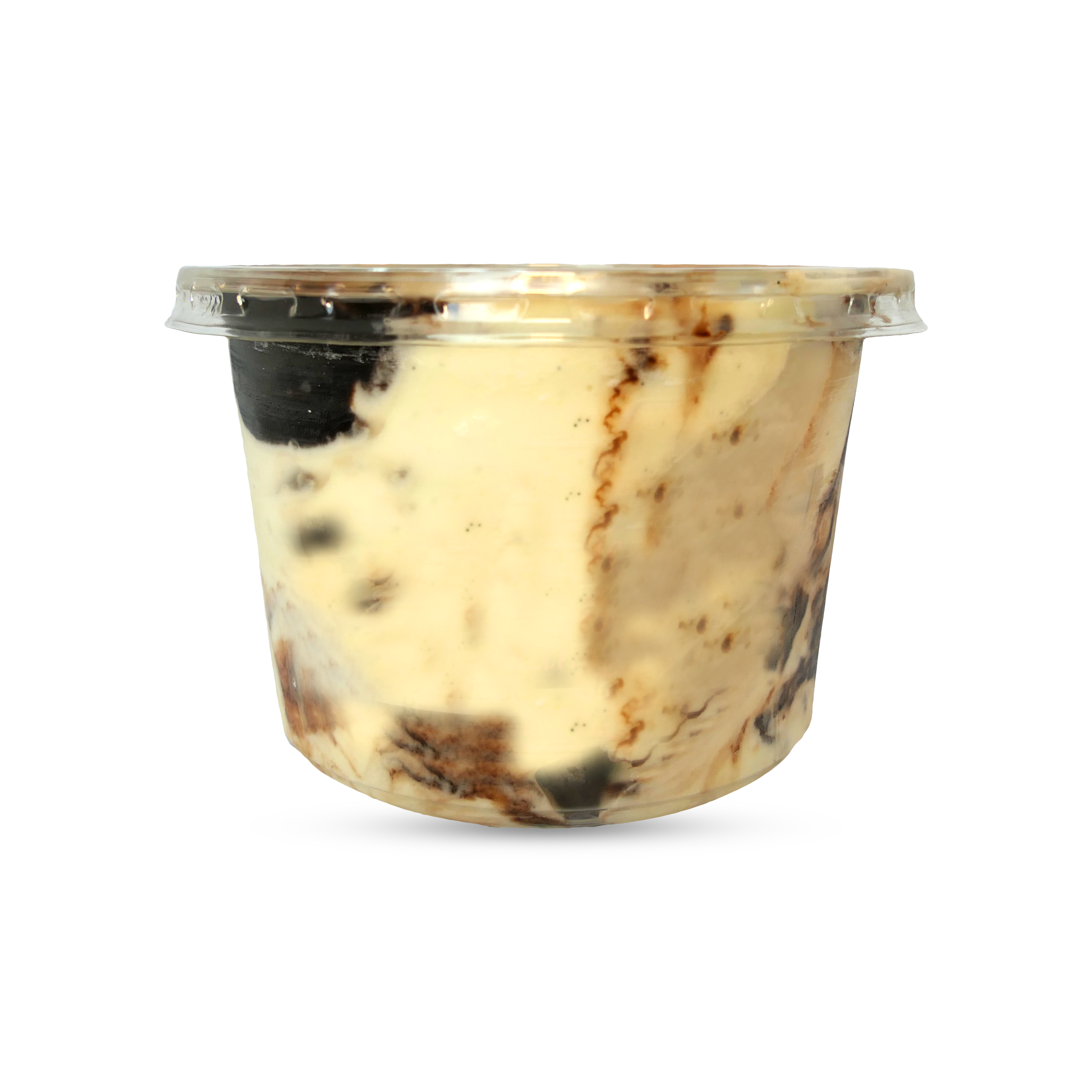 Pot de glace vanille brownie sauce chocolat