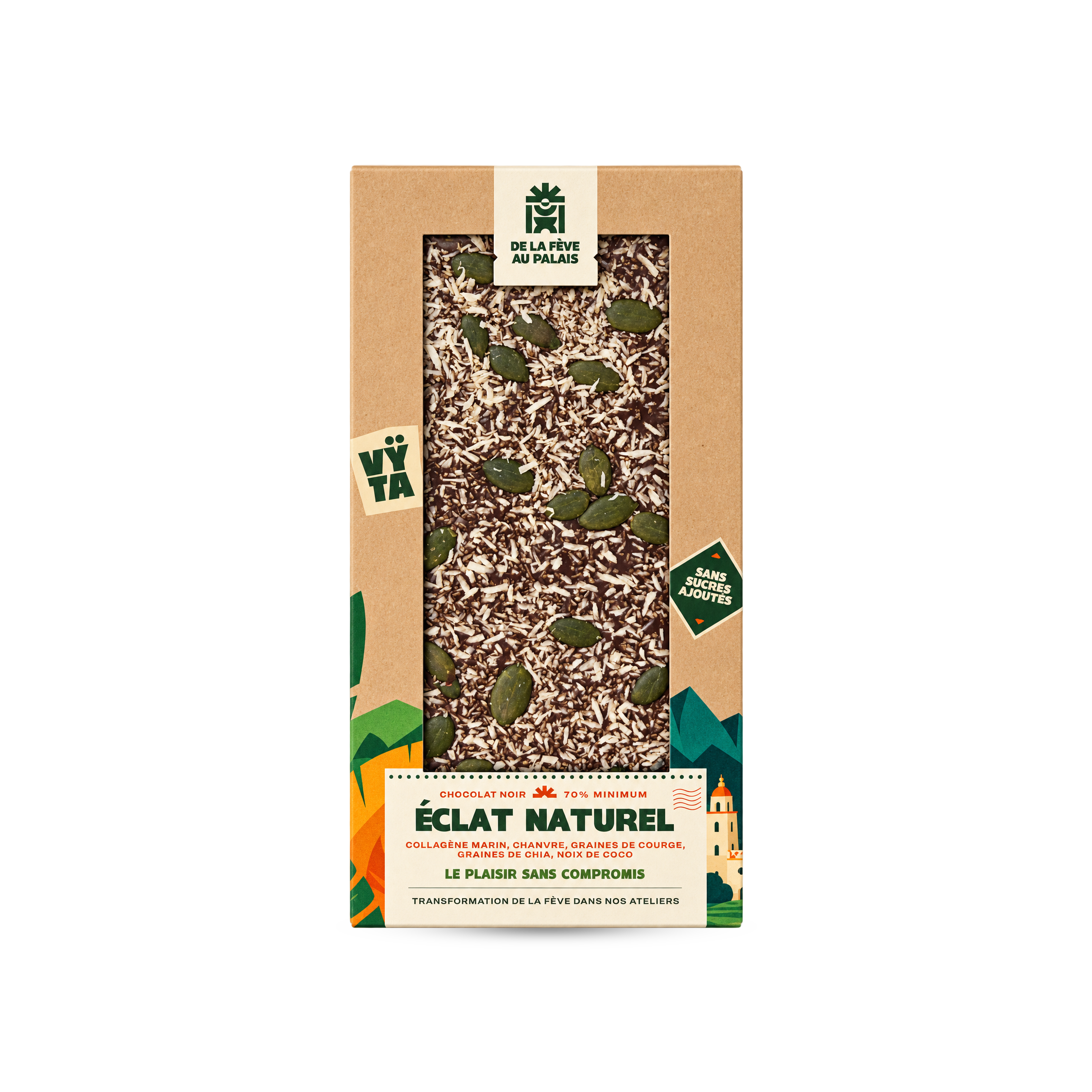 Tablette chocolat noir 70% Éclat naturel Vÿta